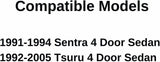Passenger Right Side Front Door Window Door Glass Compatible with Nissan Sentra 1991-1994/ Tsuru 1992-2005 4 Door Sedan Models