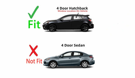 Driver Left Side Rear Door Window Door Glass Compatible with Mazda 3 4 Door Hatchback 2010-2013 Models