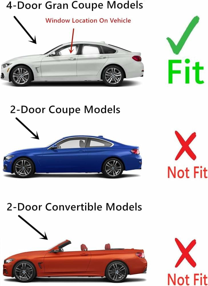 OEM Driver Left Side Front Door Window Door Glass Compatible with BMW 428i Gran Coupe / 430i Gran Coupe / 435i Gran Coupe / 440i Gran Coupe 2015-2020 Models