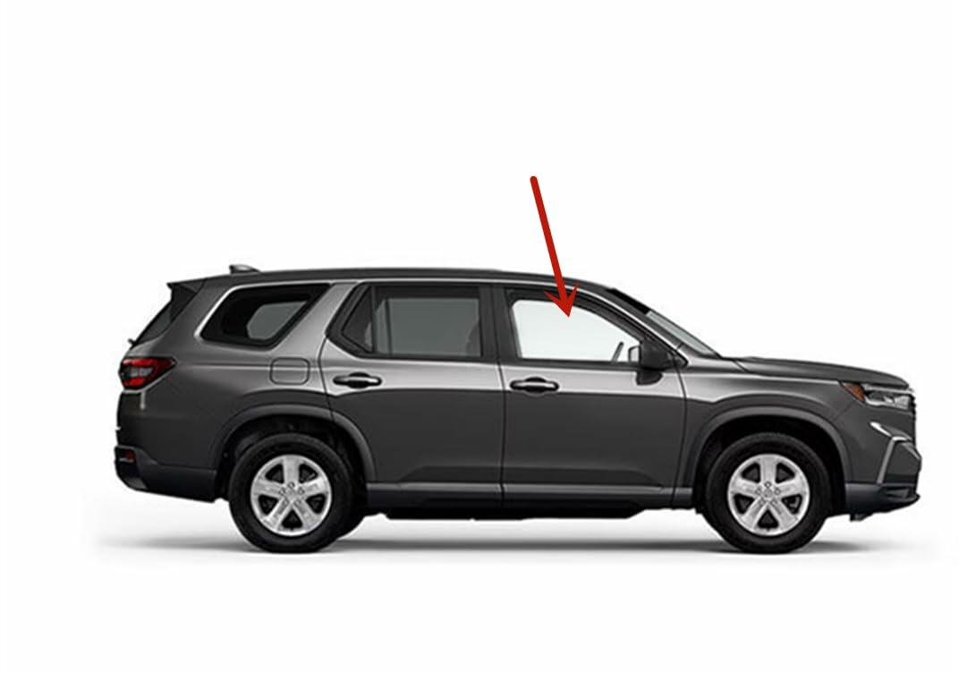 Tempered Passenger Right Side Front Door Window Door Glass Compatible with Honda Pilot 2023-2026 Models