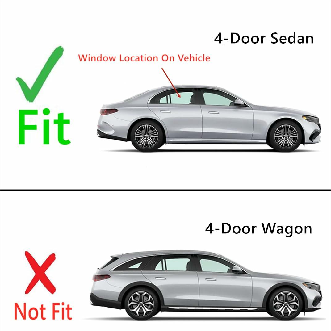 Tempered Passenger Right Side Rear Door Window Door Glass Compatible with Mercedes Benz E-Class E200 E350 E450 E53AMG 4-Door Sedan 2024-2025 Models