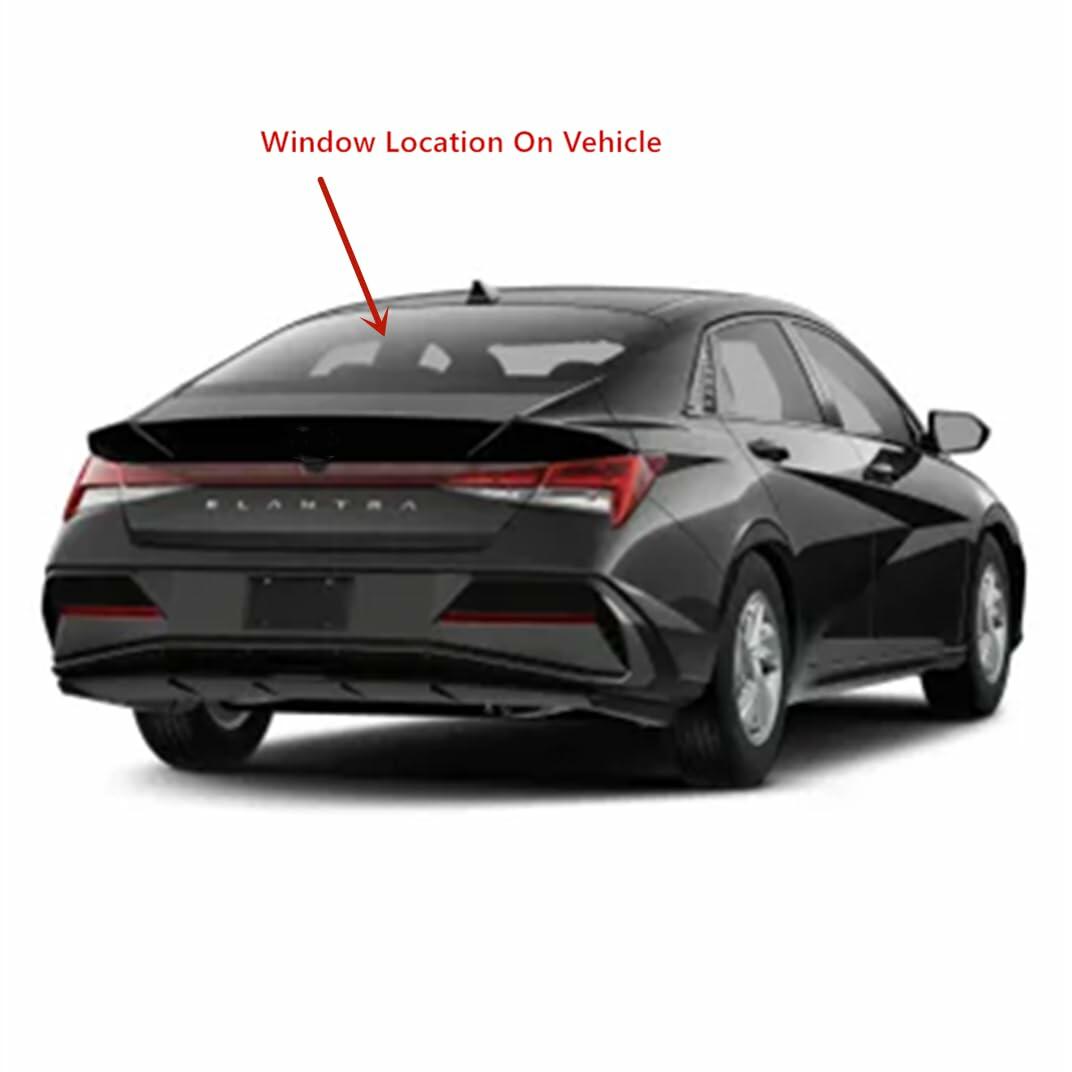 Heated Tempered Rear Back Window Back Glass Compatible with Hyundai Elantra / Elantra N 2021-2026 Models