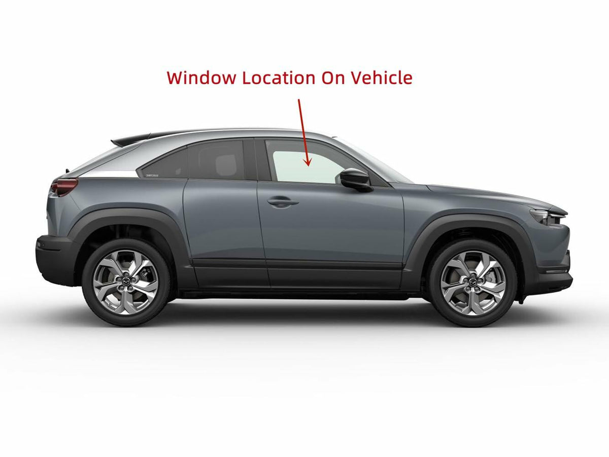 Tempered Passenger Right Side Front Door Window Door Glass Compatible with Mazda MX-30 EV 2022-2023 Models