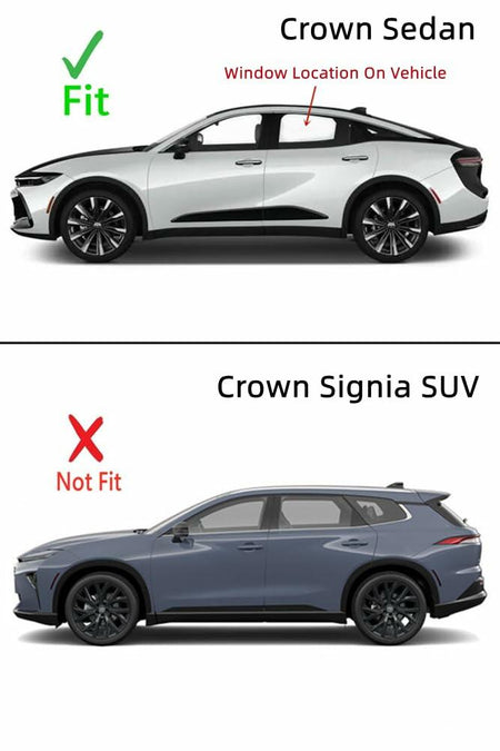 Tempered Driver Left Side Rear Door Window Door Glass Compatible with Toyota Crown Sedan 2023-2025 Models