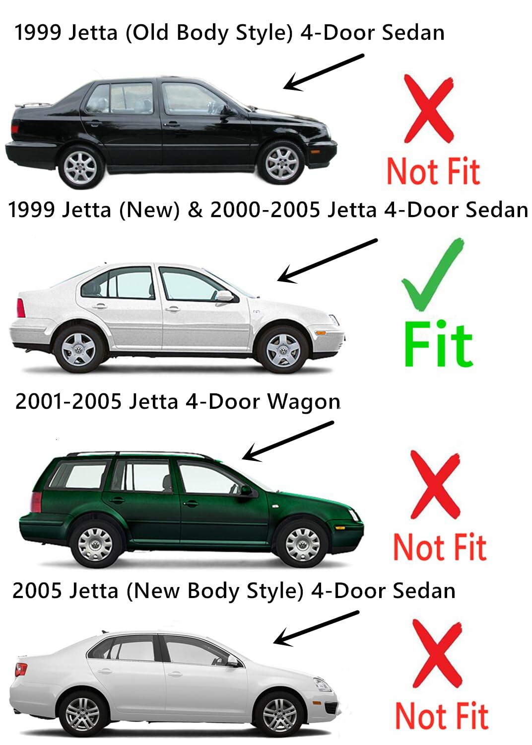 Passenger Right Side Rear Door Window Door Glass Compatible with Volkswagen Jetta 2000-2005 / Jetta New 1999 4 Door Sedan Models (Not For Wgaon Or 2005 New Jetta)