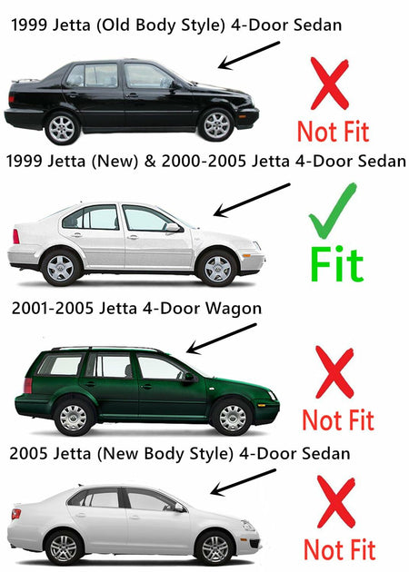 Passenger Right Side Rear Door Window Door Glass Compatible with Volkswagen Jetta 2000-2005 / Jetta New 1999 4 Door Sedan Models (Not For Wgaon Or 2005 New Jetta)