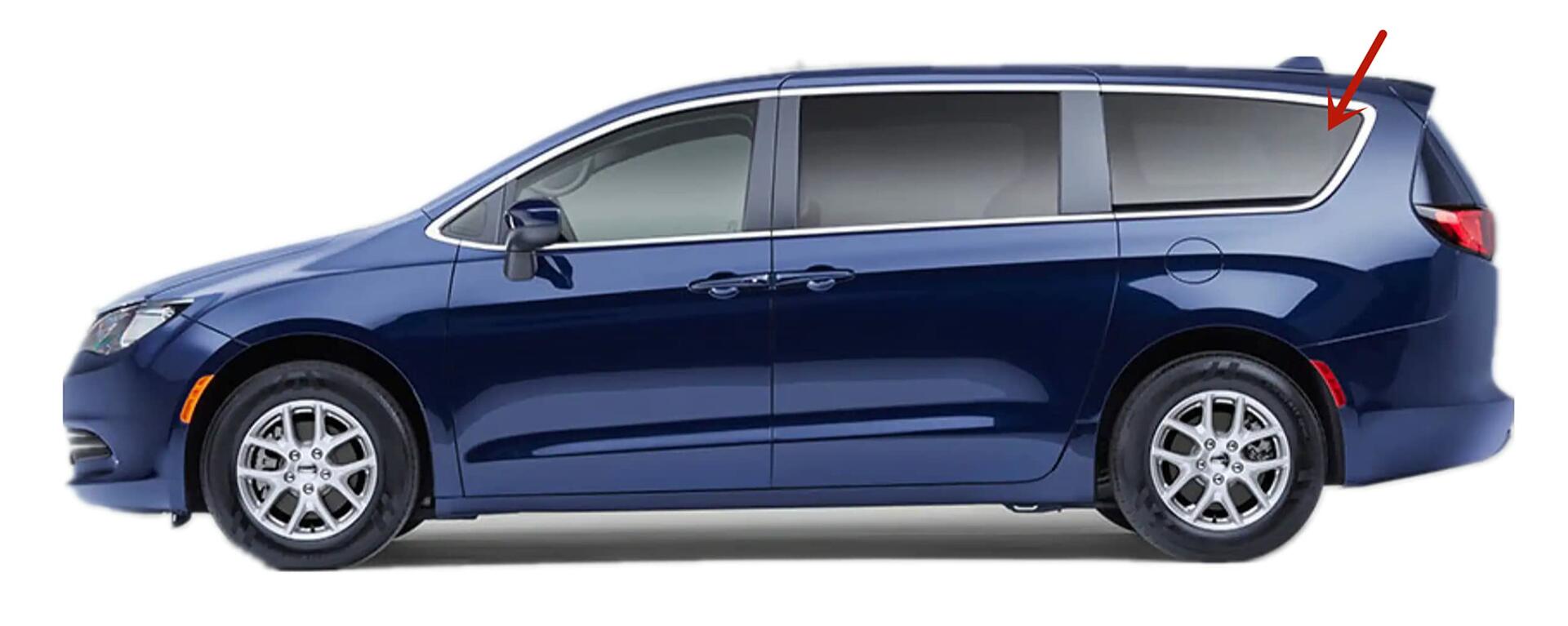 Driver Left Side Quarter Window Quarter Glass Compatible with Chrysler Pacifica / Voyager 2017-2026 Models