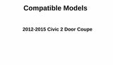 Heated Back Window Back Glass Compatible with Honda Civic 2 Door Coupe 2012-2015 Models