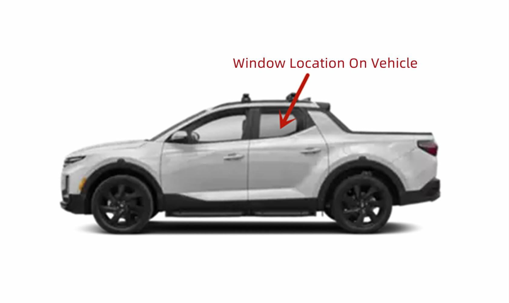 Privacy Driver Left Side Rear Door Window Door Glass Compatible with Hyundai Santa Cruz 2022-2024 Models