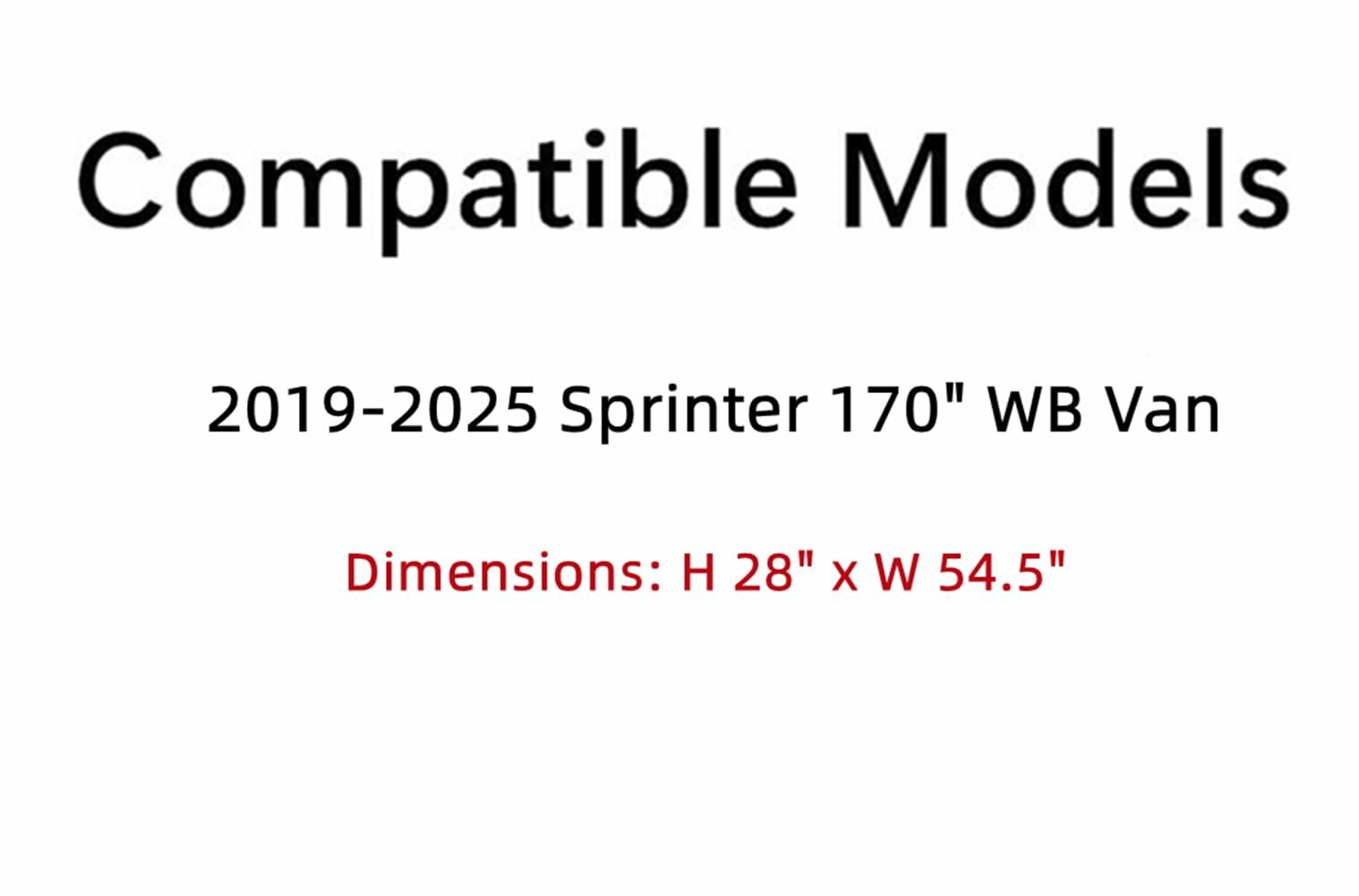 Passenger Right Side Middle Window Fixed Glass Compatible with Mercedes Benz Sprinter 170" WB Van 2019-2025 Models