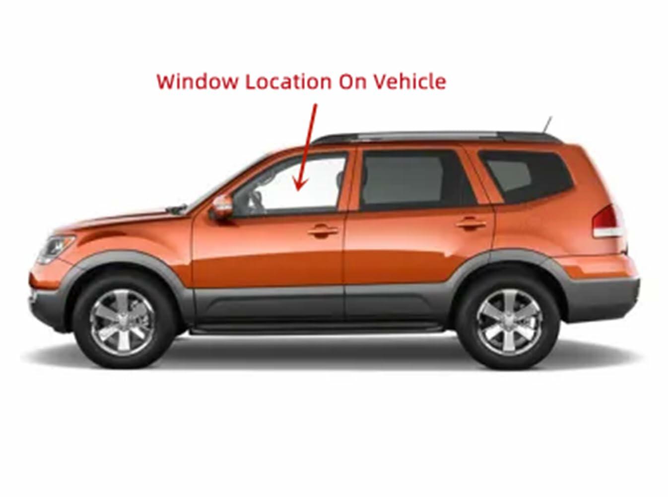 Tempered Driver Left Side Front Door Window Glass Compatible with Kia Borrego 2009-2011 Models