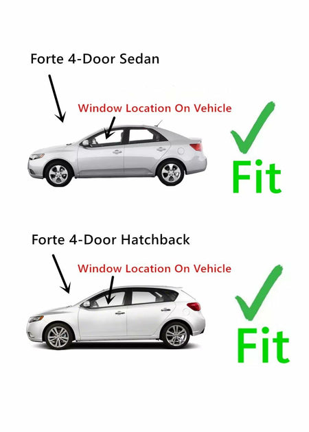 Driver Left Side Front Door Window Door Glass Compatible with Kia Forte 2010-2013 Models