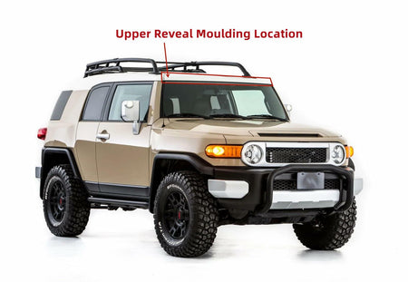 Front Windshield Molding White Color Top Pillar with Side Molding Compatible with Toyota FJ Cruiser 2007-2014 Models