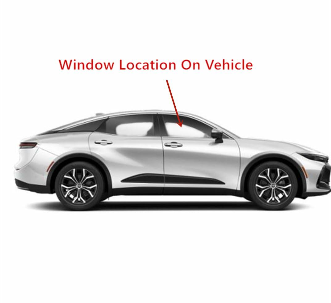 Tempered Passenger Right Side Front Door Window Glass Compatible with Toyota Crown 2023-2025 Models