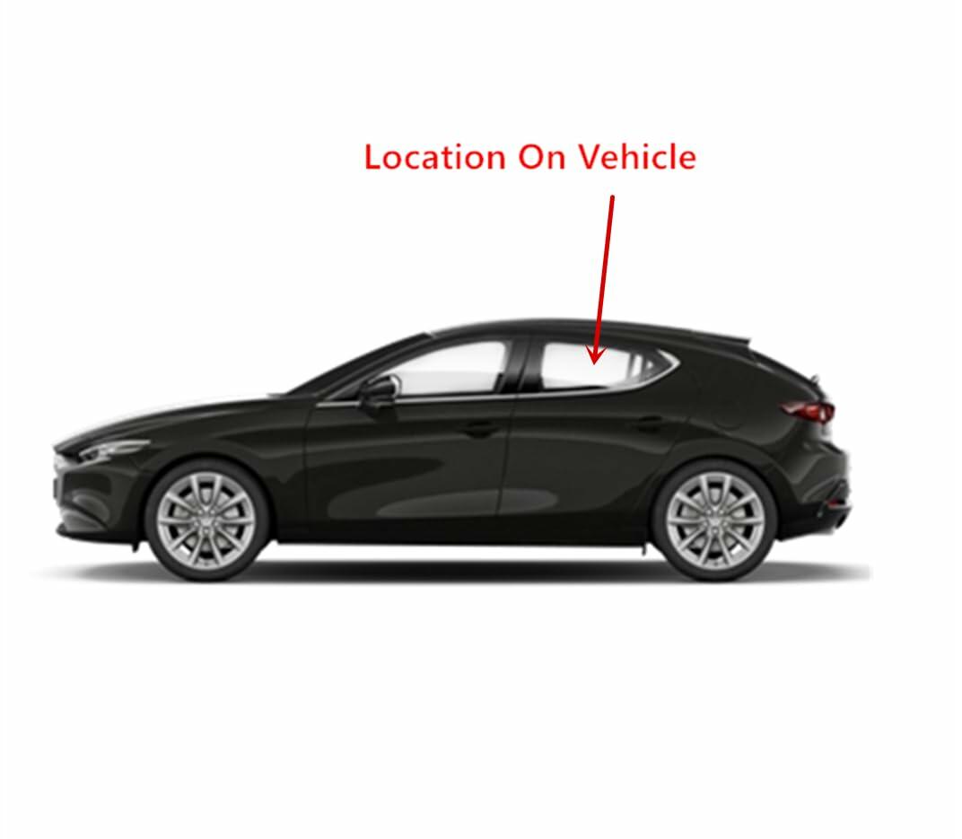 Driver Left Side Rear Door Window Door Glass Compatible with Mazda 3 4-Door Hatchback 2019-2026 Models