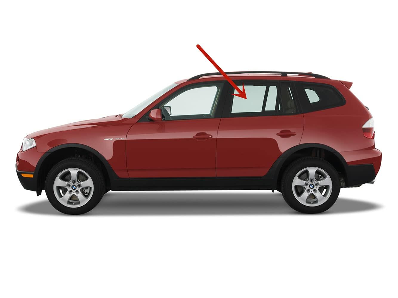 Driver Left Side Rear Door Window Door Glass Compatible with BMW X3 2004-2010 Models