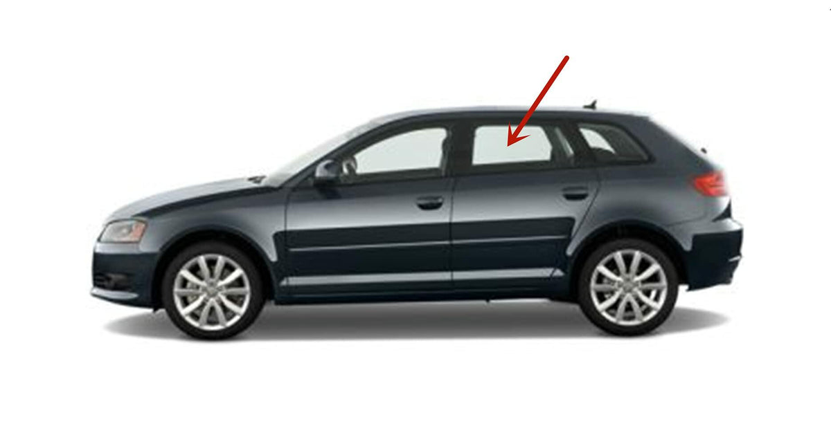 Driver Left Side Rear Door Window Door Glass Compatible with Audi A3 4Dr Hatchback 2005-2013 Models