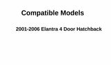 Driver Left Side Rear Door Window Door Glass Compatible with Hyundai Elantra 4 Door Hatchback 2001-2006 Models