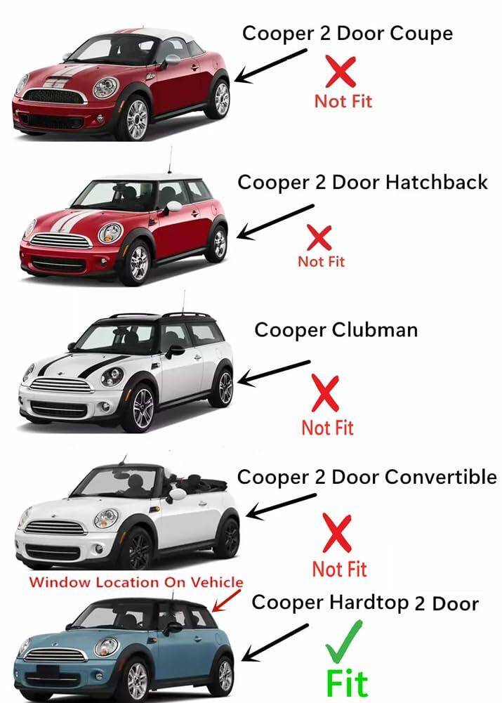 Heated Back Window Back Glass Compatible with Mini Cooper Hardtop 2 Door Hatchback 2014-2026 Models (For Hardtop Style Only)