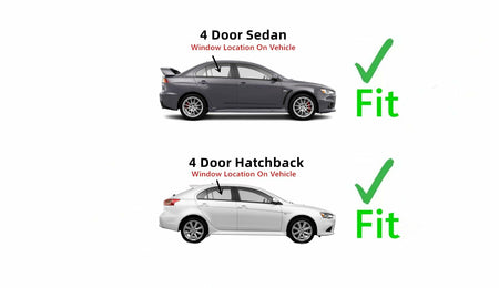 Passenger Right Side Rear Door Window Door Glass Compatible with Mitsubishi Lancer 2008-2018 Models
