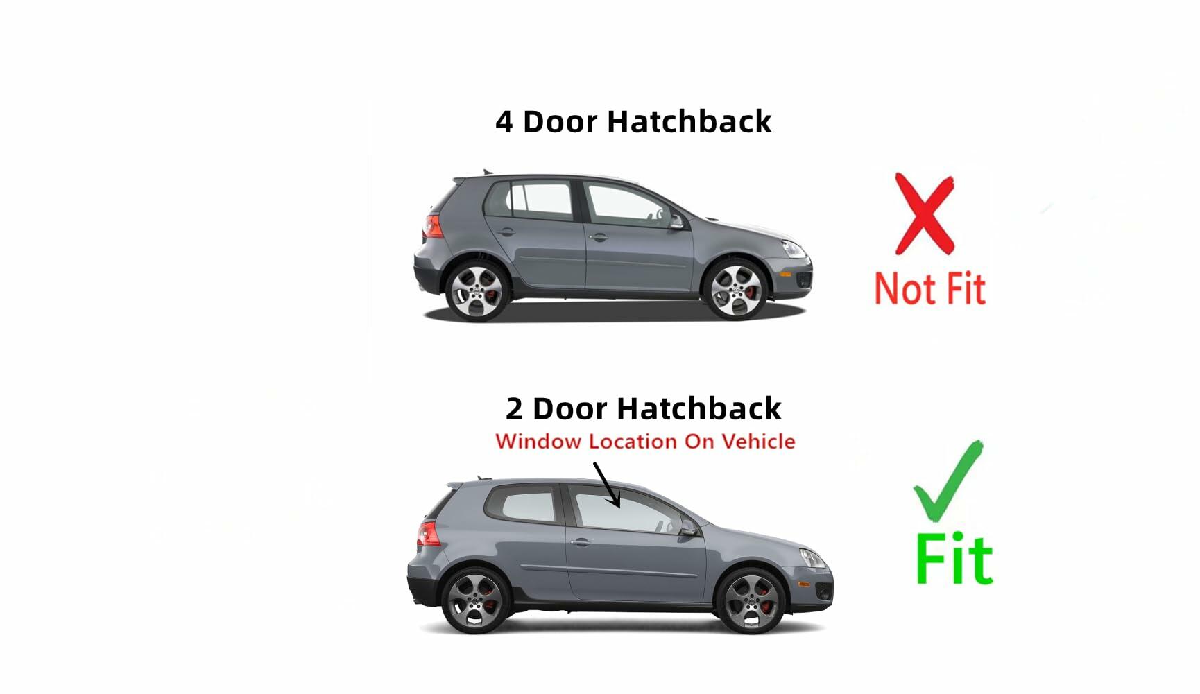 Passenger Right Side Door Window Door Glass Compatible with Volkswagen R32 / GTI / Rabbit 2 Door Hatchback 2006-2009 Models