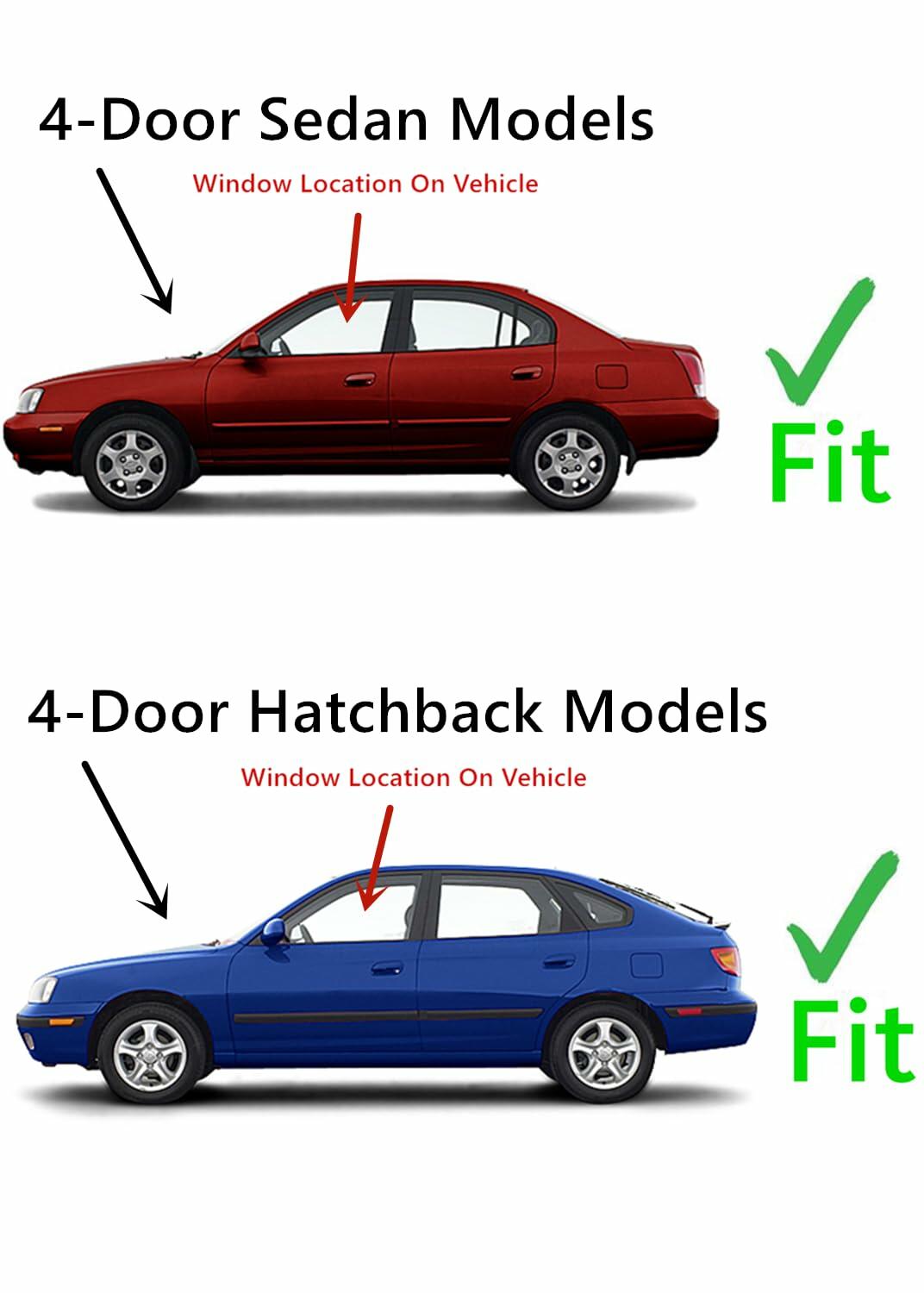 Driver Left Side Front Door Window Door Glass Compatible with Hyundai Elantra 4 Door Sedan & 4 Door Hatchback 2001-2006 Models
