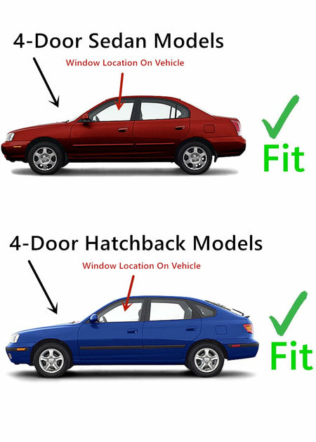 Driver Left Side Front Door Window Door Glass Compatible with Hyundai Elantra 4 Door Sedan & 4 Door Hatchback 2001-2006 Models