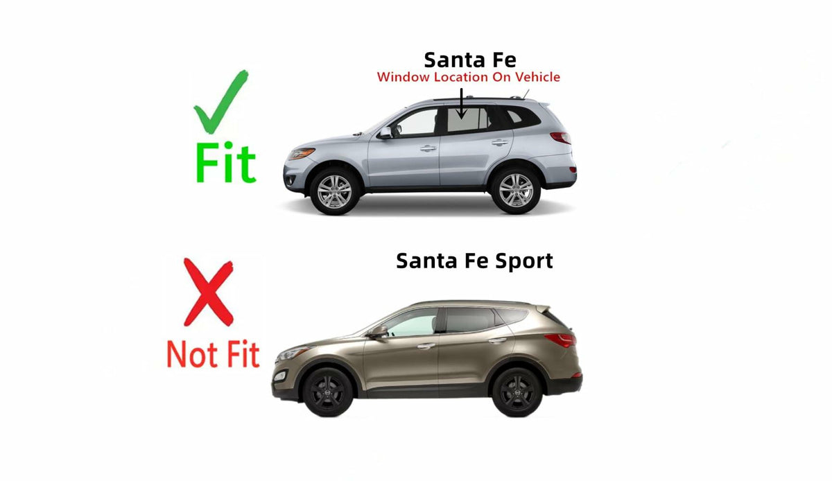 Driver Left Side Rear Door Window Door Glass Compatible with Hyundai Santa Fe 2007-2012 Models