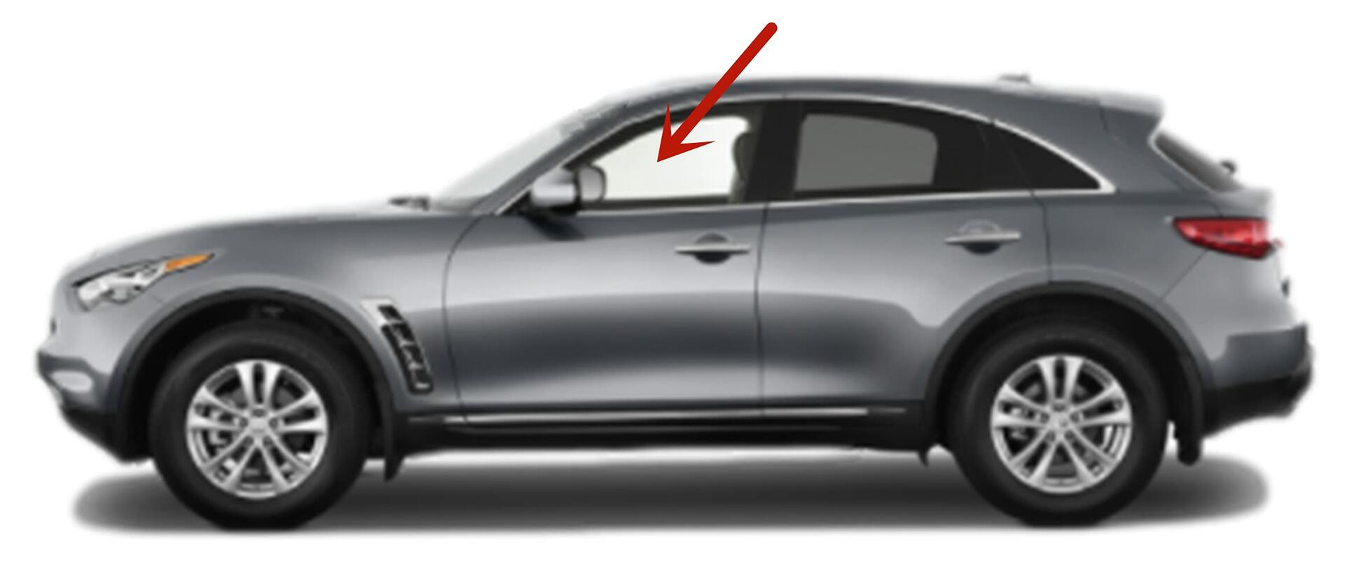 Driver Left Side Front Door Window Door Glass Compatible with Infiniti FX35 FX37 FX50 QX70 2009-2017 Models