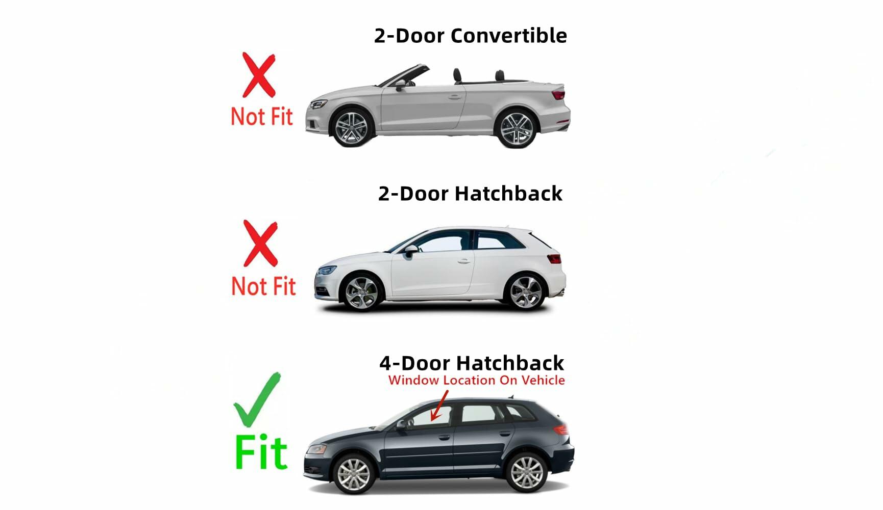 Driver Left Side Front Door Window Glass Compatible with Audi A3 4 Door Hatchback 2005-2013 Models