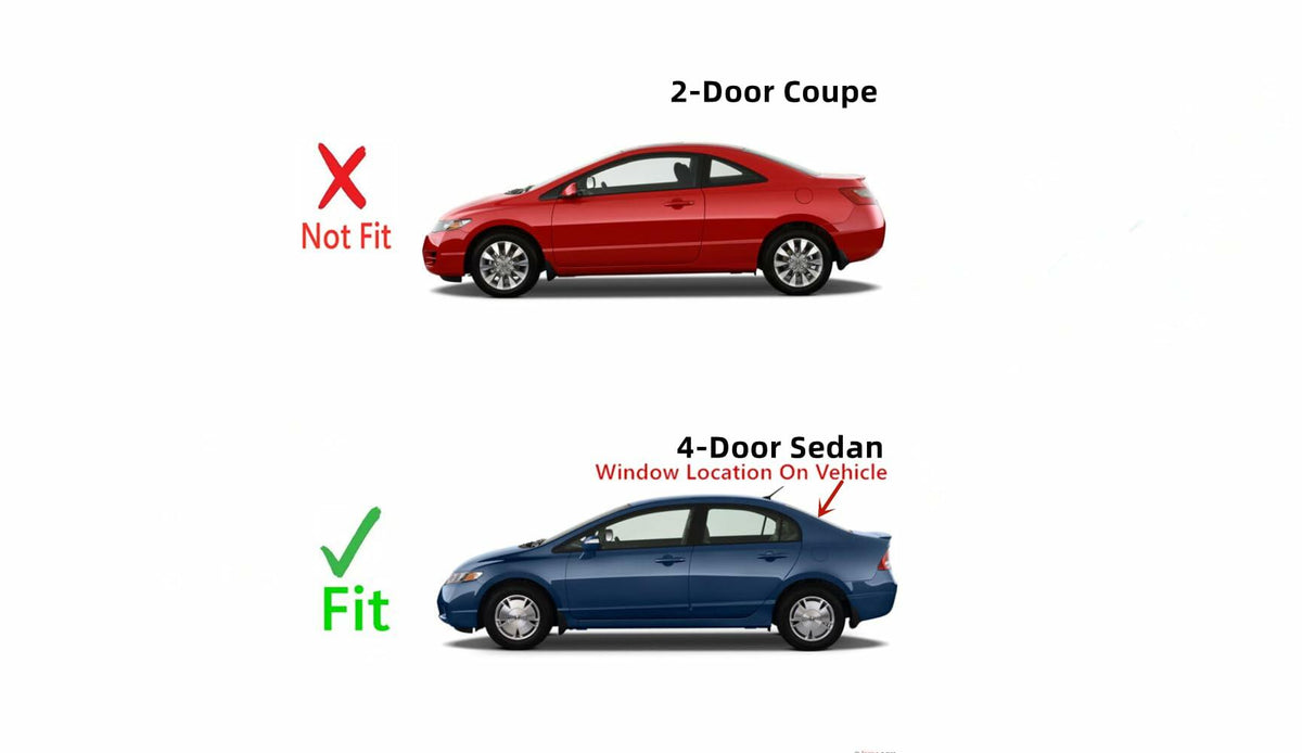 Heated Back Window Back Glass Compatible with Honda Civic / Civic Hybrid 4 Door Sedan 2006-2011 Models