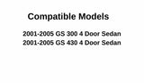 Passenger Right Side Rear Door Window Door Glass Compatible with Lexus GS430/Lexus GS300 2001-2005 Models