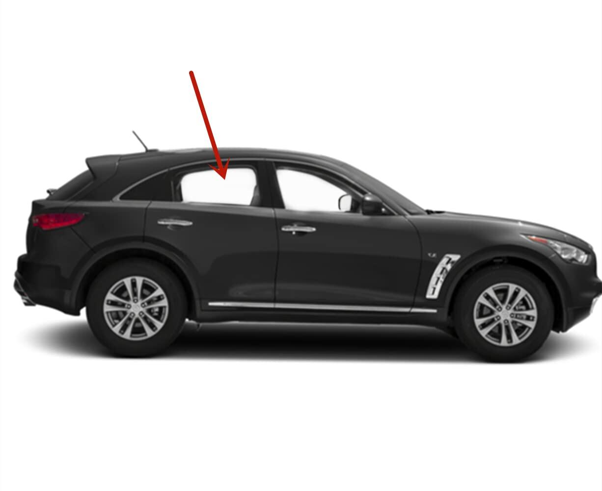 Tempered Passenger Right Side Rear Door Window Door Glass Compatible with Infiniti FX35 FX37 FX50 QX70 2009-2017 Models