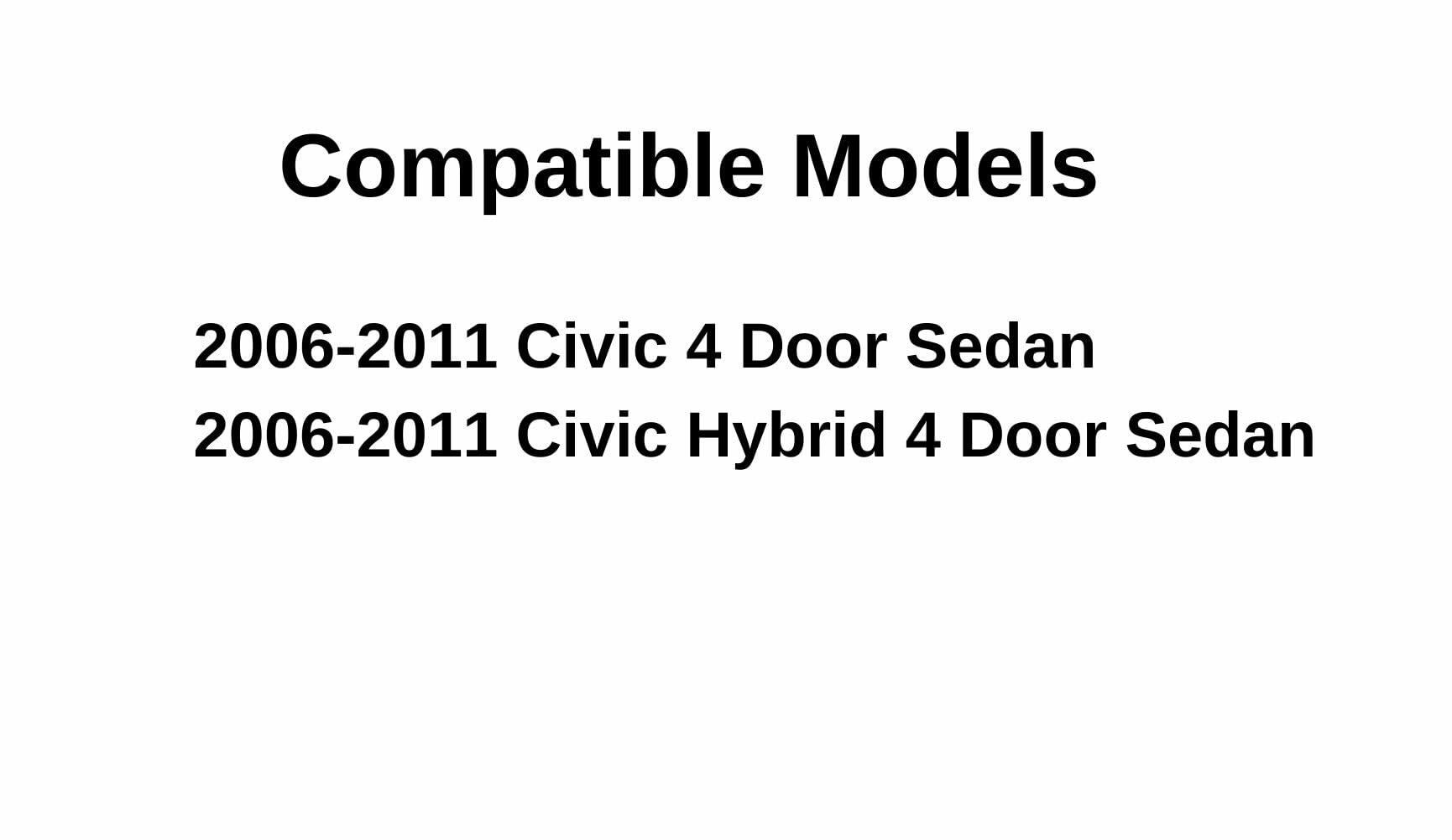 Heated Back Window Back Glass Compatible with Honda Civic / Civic Hybrid 4 Door Sedan 2006-2011 Models