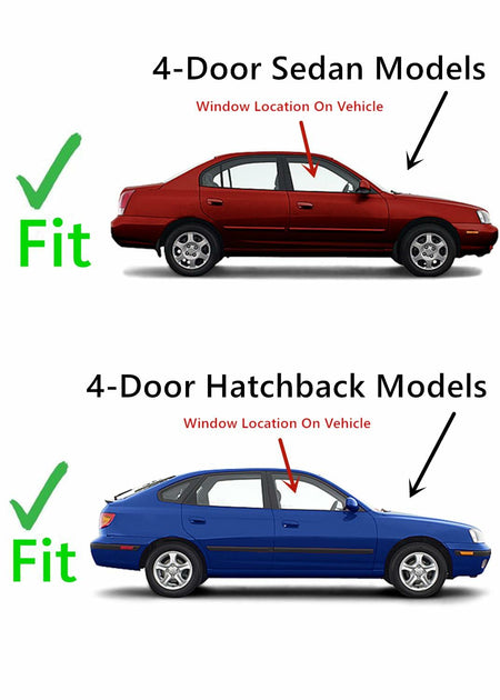 Passenger Right Side Front Door Window Door Glass Compatible with Hyundai Elantra 4 Door Sedan/Hatchback 2001-2006 Models