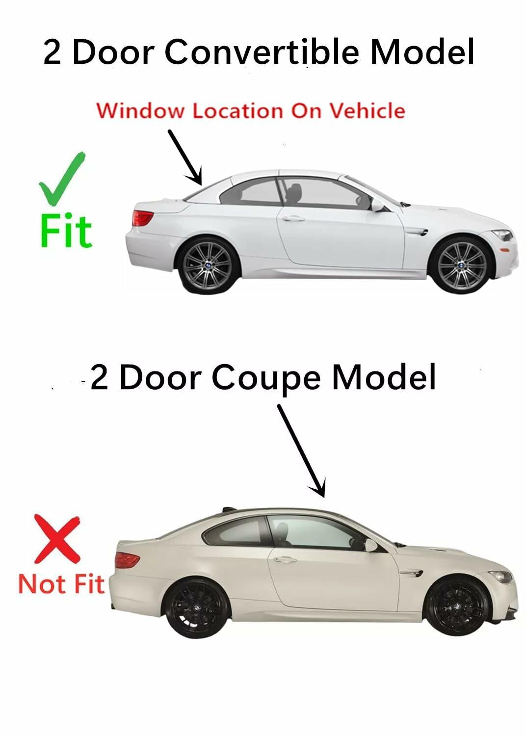 Passenger Right Side Door Window Door Glass Compatible with BMW 328i 335i 335is M3 2 Door Convertible 2007-2013 Models