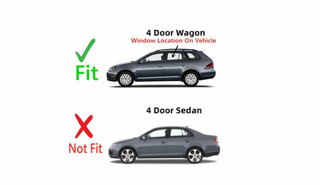 Driver Left Side Rear Door Window Door Glass Compatible with Volkswagen Jetta 4 Door Wagon 2008-2014 Models