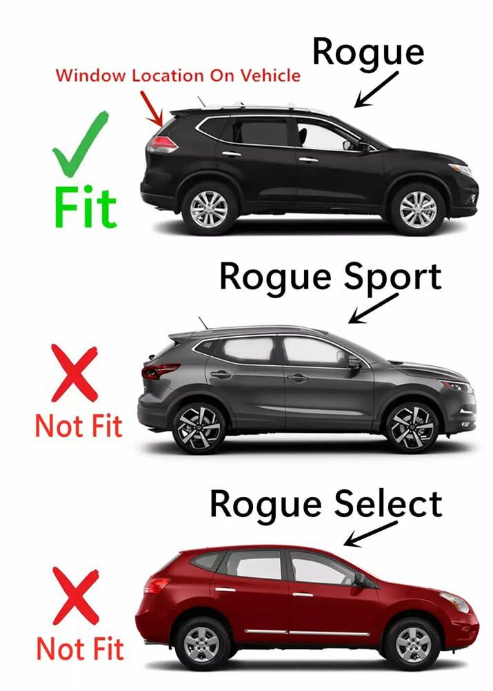 Heated Back Tailgate Window Back Glass Compatible with Nissan Rogue 2014-2020 Models (Not For Rogue Sport or Rogue Select)