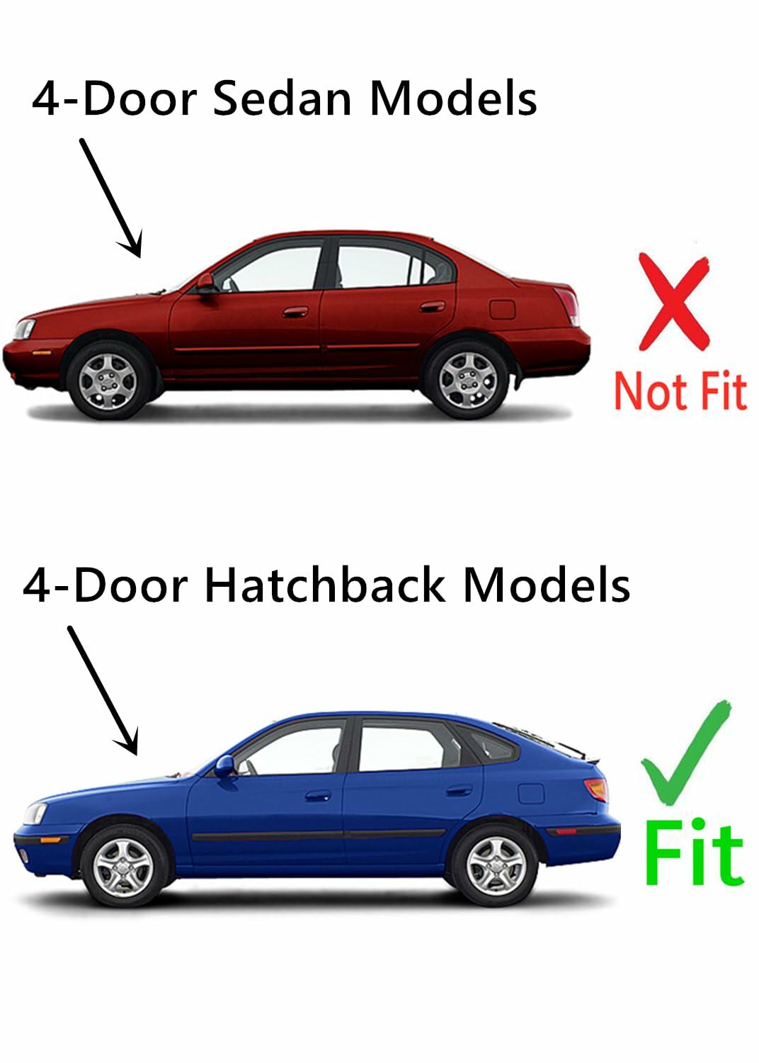 Driver Left Side Rear Door Window Door Glass Compatible with Hyundai Elantra 4 Door Hatchback 2001-2006 Models
