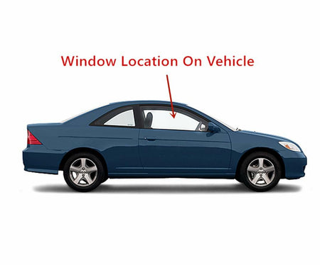 Passenger Right Side Door Window Door Glass Compatible with Honda Civic 2 Door Coupe 2001-2005 Models