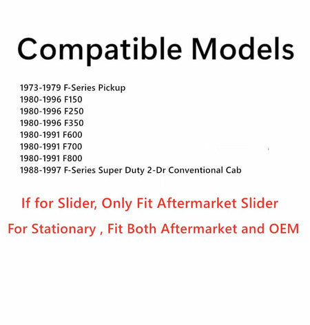 Gasket for Stationary Back Window Back Glass & Aftermarket Back Slider Compatible with Ford F100/F250/F350/F600/ F700/F800 Pickup 1973-1997 Models
