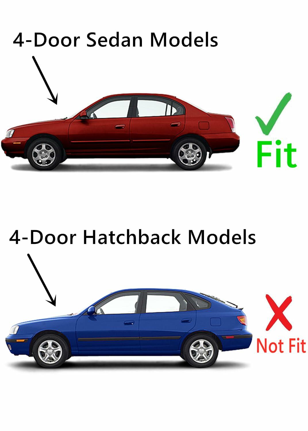 Driver Left Side Rear Door Window Door Glass Compatible with Hyundai Elantra 4 Door Sedan 2001-2006 Models