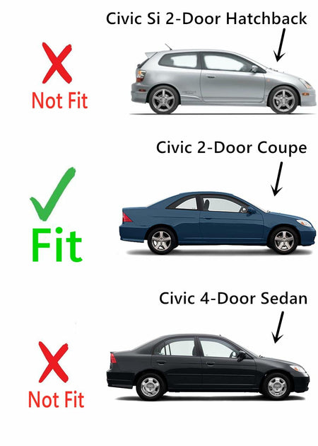 Passenger Right Side Door Window Door Glass Compatible with Honda Civic 2 Door Coupe 2001-2005 Models