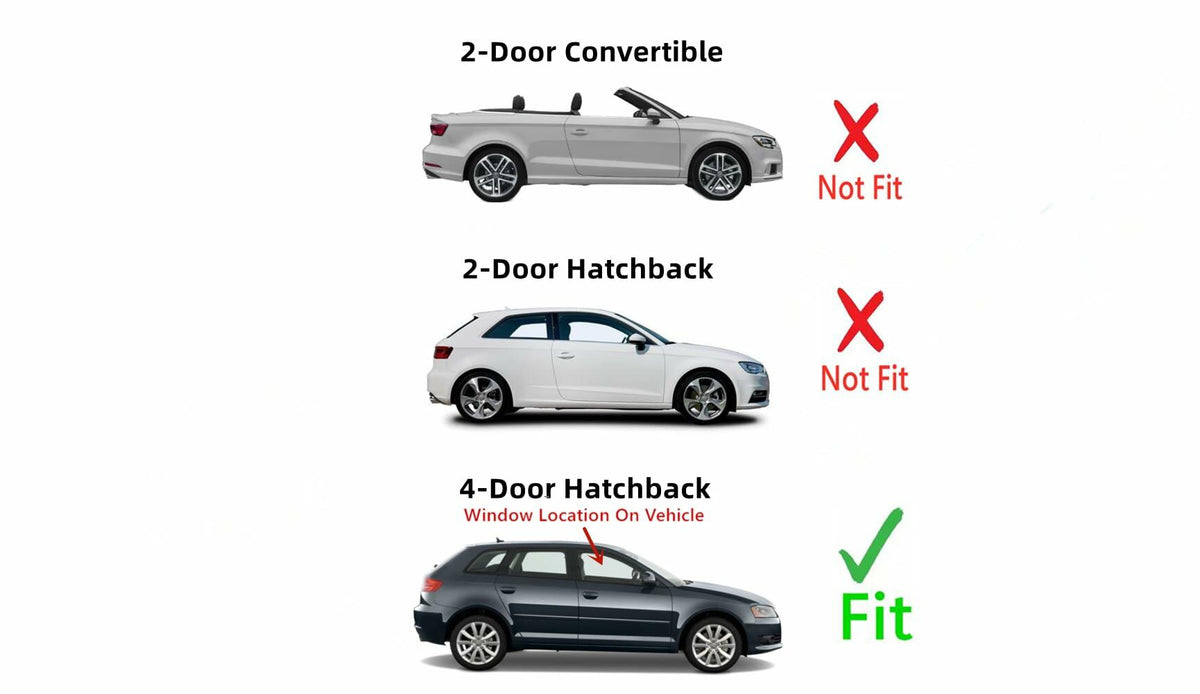 Passenger Right Side Front Door Window Door Glass Compatible with Audi A3 4 Door Hatchback 2005-2013 Models