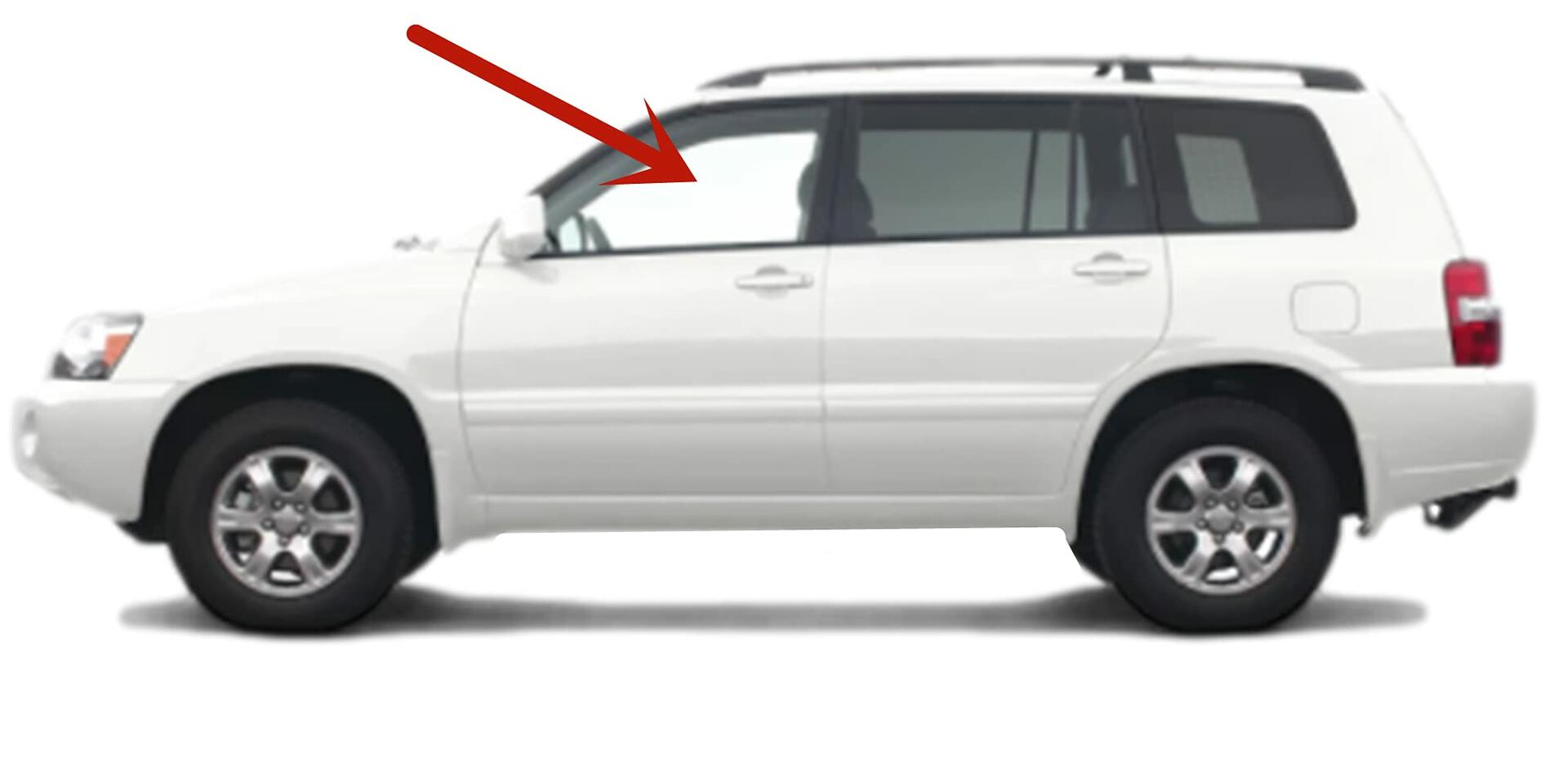 Driver Left Side Front Door Window Door Glass Compatible with Toyota Highlander 2001-2007 Models