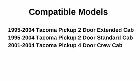3 Panel Rear Sliding Window Back Slider Glass Compatible with Toyota Tacoma Pickup 1995-2004 Models