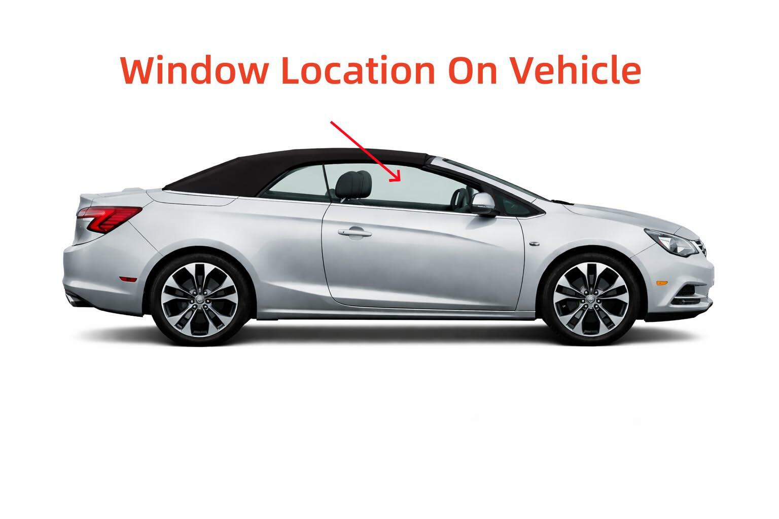 Tempered Passenger Right Side Door Window Door Glass Compatible with Buick Cascada 2016-2019 Models
