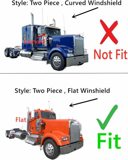 Flat Laminated Front Windshield Window Glass Compatible with Kenworth C500 W900 2005-2024 / T600 2005-2007 / T660 2008-2016 / T800 2005-2021 Models (Fit Both Sides)