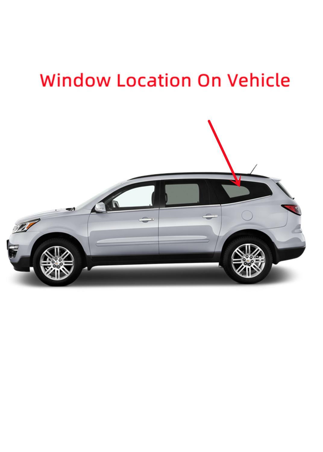 Partial Chrome Style Driver Left Side Rear Quarter Window Quarter Glass Compatible with Chevrolet Traverse 2009-2017 Models