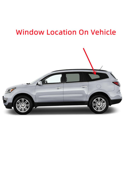 Partial Chrome Style Driver Left Side Rear Quarter Window Quarter Glass Compatible with Chevrolet Traverse 2009-2017 Models
